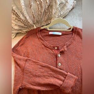 Free People Oversized Burnt Orange Knit Top (S)